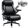 Basicon 650lbs Big and Tall Office Chair with 5d Flip Arms and Thick Pocket Spring Cushion,extra Wide Heavy Duty Office Chair&adjustable Lumbar