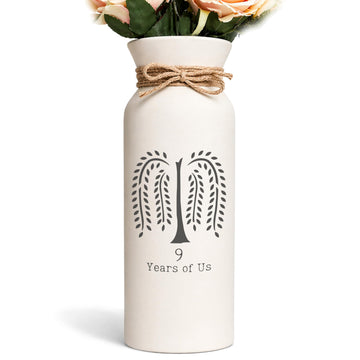9th Anniversary her Gift Willow Pottery vase 9 Years Couple Ninth Wife him Husband Wedding