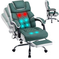 Massage Office Chair 6 Points 500lbs with Footrest,reclining Leather Desk Chair with Vibration Heat,executive Big and Tall Chairs for Heavy