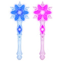KingGlee Light Up Frozen Snowflake Wand with Sound(Motion Sensitive) Magic Toy for Kids Girls Princess Party Favors Costume Cosplay Accessories 2 Pieces Blue & Pink