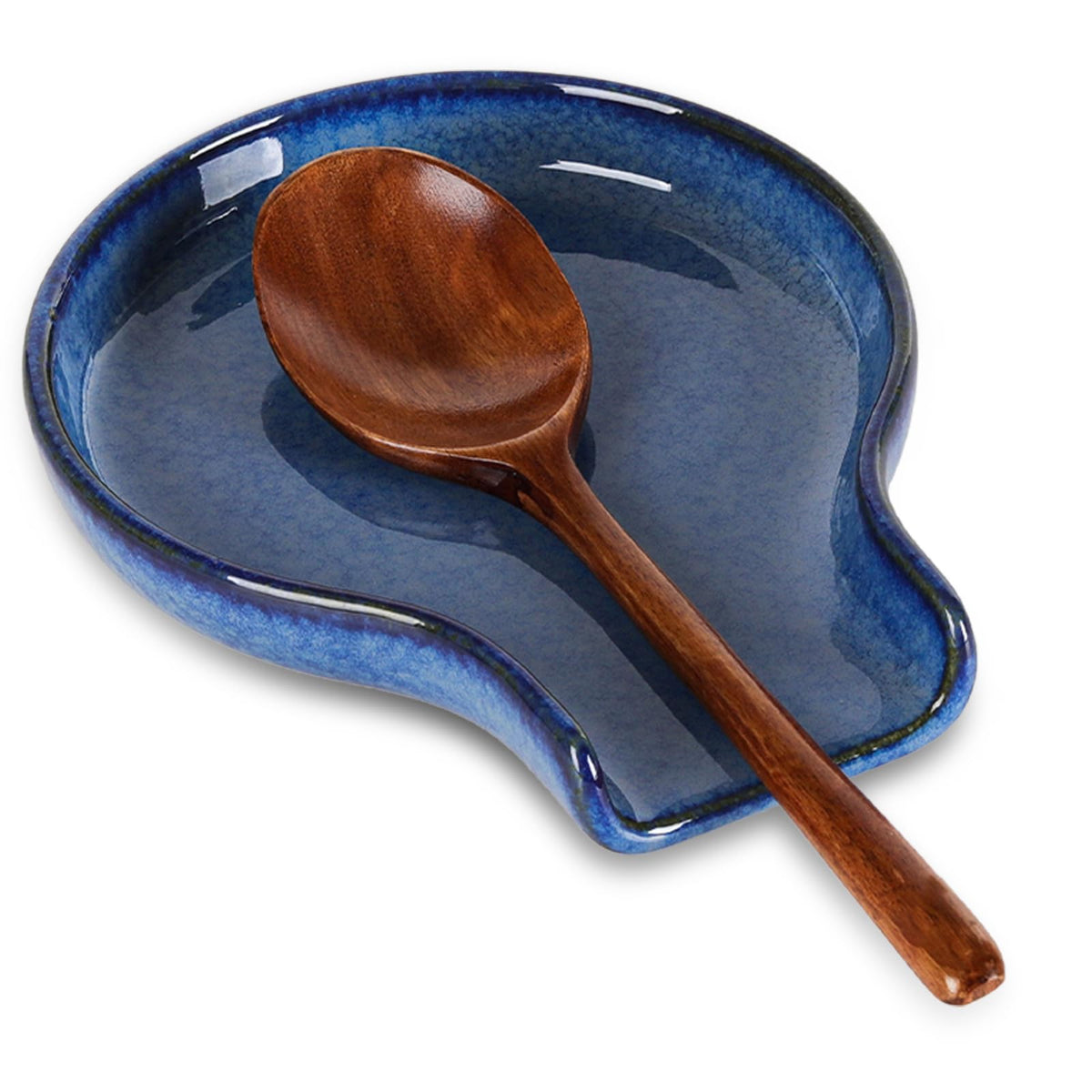 Large Ceramic Spoon Rest for Stove Top, Wide Spoon Holder for Kitchen Counter, Holds Multiple Utensils, Spatulas & Ladles, Heat Resistant Glazed Ceramic Utensil Rest, Gift Box Included