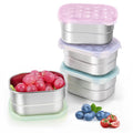 8oz Small (1 CUP) Stainless Steel Snack Containers for Kids and Toddlers (Ages 1-3) | Easy Open Leak Proof Food Containers with Silicone Lids - Perfect Metal Lunch Box for Daycare and School