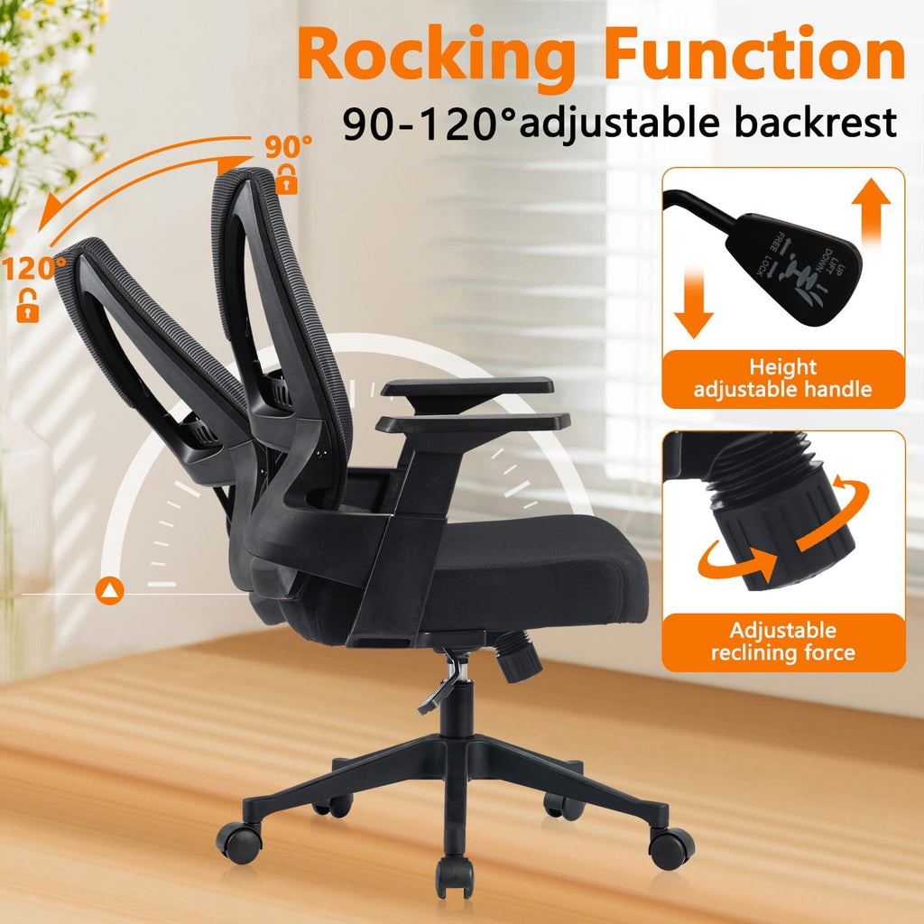 Clatina 500lbs Big and Tall Office Chair Heavy Duty Mesh Ergonomic Computer Chairs with Adjustable Lumbar Support and Wide Comfy Seat for Home