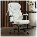 Amseatec Big and Tall Office Chair, Flip-up, Executive Desk Chair, White, Oversized