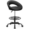 Bestfair Office Drafting Chair, Counter Height Bar Stools with Back Support, 1 Pack, Black