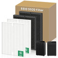 5510 5520 Replacement Filter Q Compatible with Winix 5510 5520 Air Purifier, 2 HEPA Filter + 2 Activated Carbon Filter, High-Efficiency Activated Carbon Filter for Home Large Room, Part# 1712-0123-00