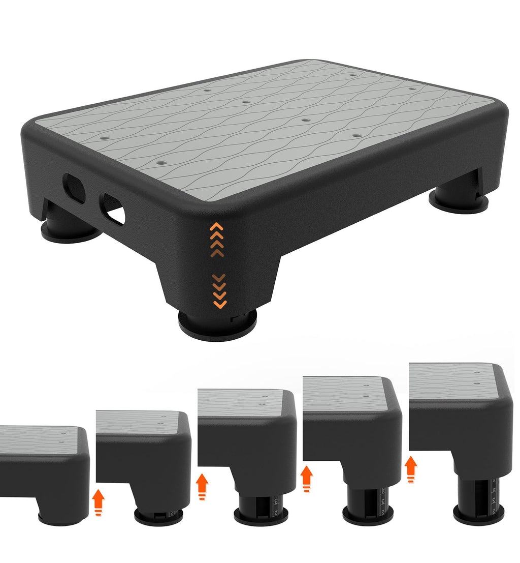 Liftoza 5-level Adjustable Step Stool, 700 Lbs Capacity Safety Bed Step for Seniors, Exercise Setp Platform, Portable Stair Assist for Elderly,