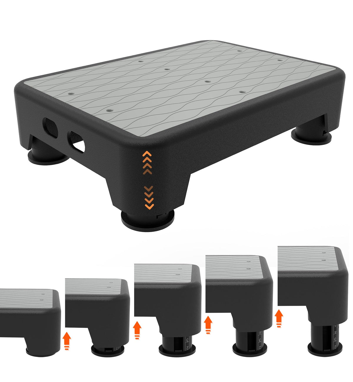 Liftoza 5-level Adjustable Step Stool, 700 Lbs Capacity Safety Bed Step for Seniors, Exercise Setp Platform, Portable Stair Assist for Elderly,