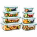 8 Pack Glass Food Storage Containers with Lids, Airtight Glass Meal Prep Containers Set, Borosilicate Glass Food Storage Containers, BPA-Free Lids, Microwave, Oven, Freezer & Dishwasher Safe