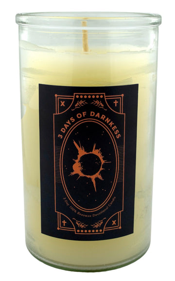 3 Days of Darkness Vigil Candle with Preparation Instructions | Pure 100% Beeswax Candle | Votive Candle in Glass for Safety | Catholic Spirituality Candle | Made in the USA