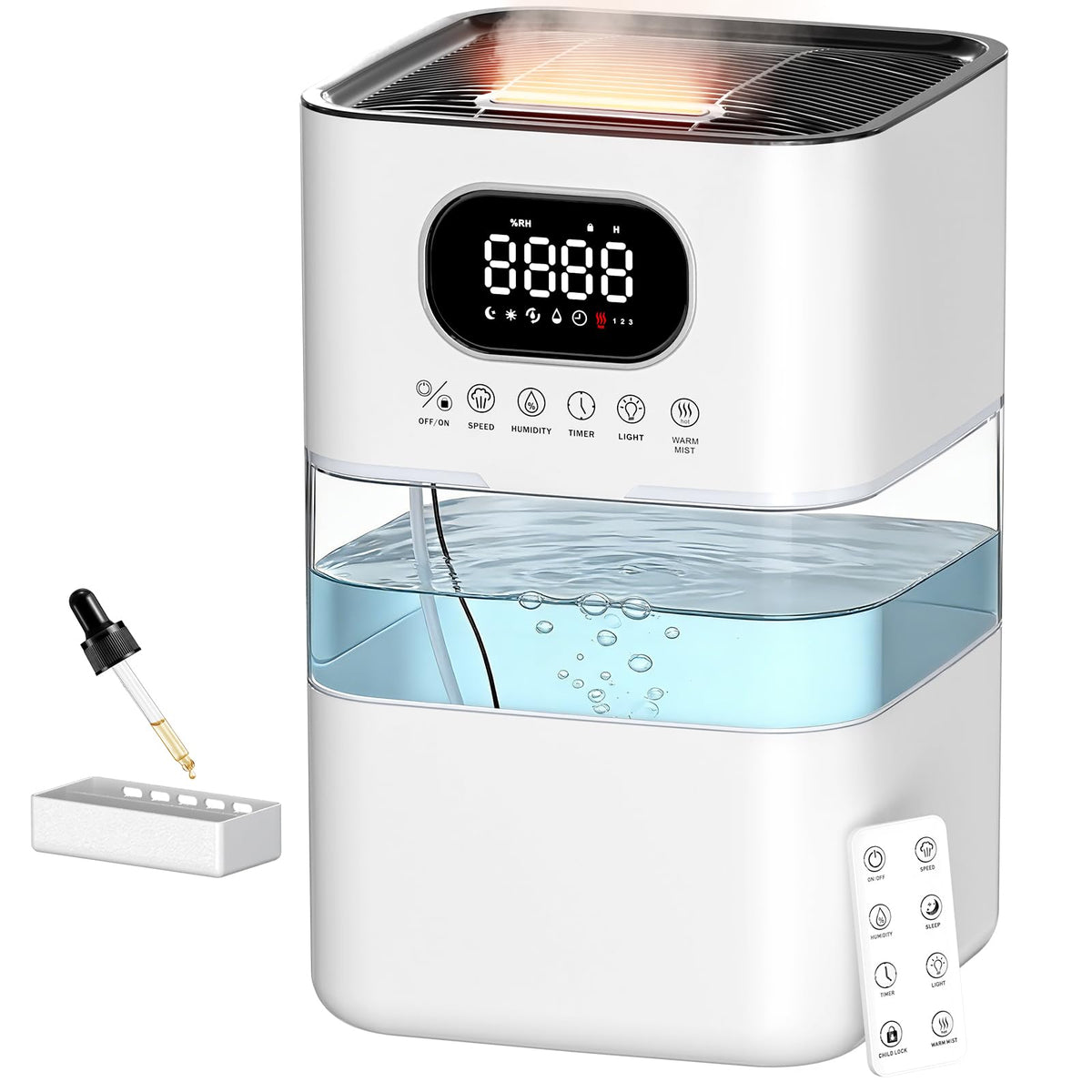 AreShark Humidifier Large Room, 2.2 Gal/8.5L Cool Warm Mist Air Humidifiers for Bedroom, 65H Runtime, Humidity Setting, Easy to Clean, Top Fill, 30dB Quiet, 550ft² Coverage, for Plants, Adults, Kids
