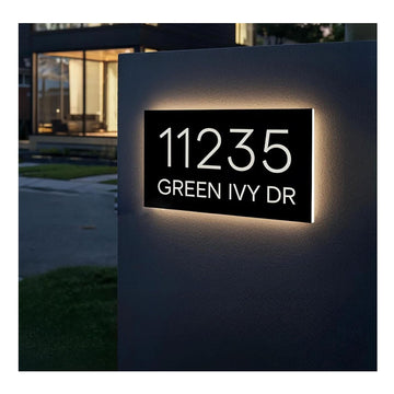 Custom Solar Light House Number Sign, Waterproof Address Plaques