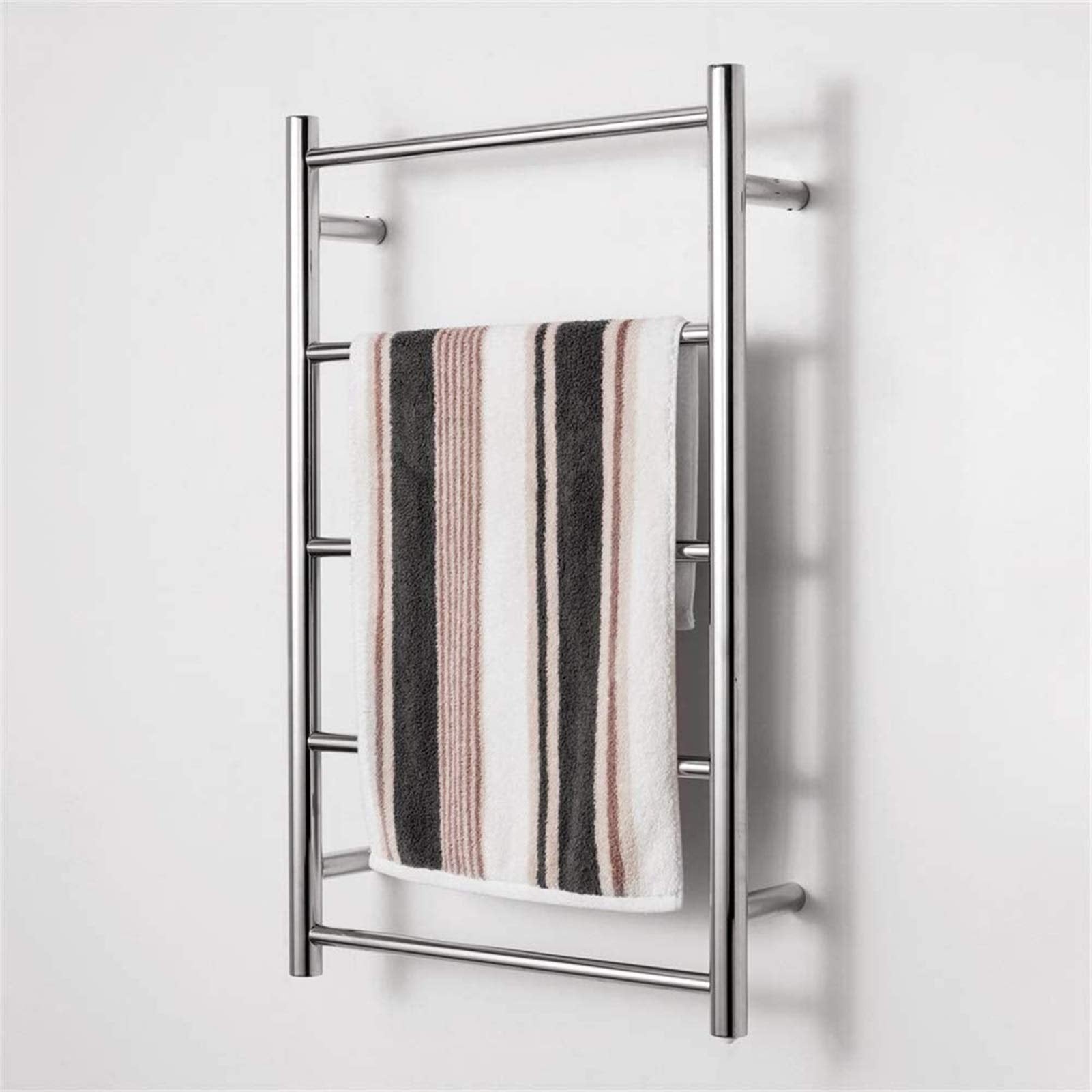 Bathroom Wall Heater Stainless Steel Towel Warmer, Electric Heated Towel Rack Hot Towel Rail with 5 Bars for Bathroom Kitchen Hotel 800500120Mm,Plugin
