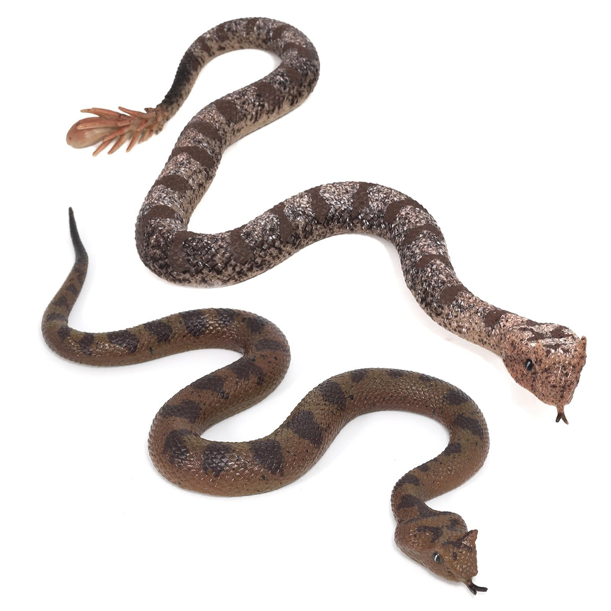 2Pcs Rubber Snakes Fake Snake Lifelike Rubbe Snake - Keep Birds Away for Garden Scare Birds Prank April Fools' Day or Halloween Decoration Props ? (Style 1)