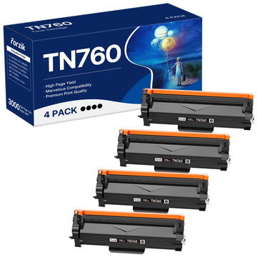 Compatible Toner Cartridge Replacement for Brother TN760 TN-760 TN730 TN-730 High Yield Compatible with DCP-L2550DW HL-L2350DW MFC-L2710DW Printer (4 Black)