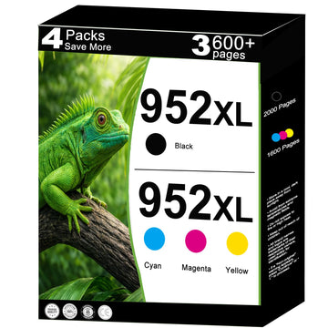 952XL Ink Cartridges Combo Pack Replacement for HP 952 XL Work for OfficeJet Pro 8702 8740 7720 8730 8710 7740 8720 8725 8210 8715 8216 Printers with V23.5.1 Chips ( 4 Pack Cyan Magenta Yellow Black)