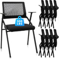 Clatina Stackable & Foldable Office Chairs with Ergonomic Lumbar Support and Thickened Seat Cushion, Folding Mesh Fabric Reception Guest Chair