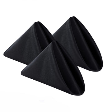 Bailarina Cloth Napkins Set of 40,17x17 inches Dinner Napkins Cloth Washable,Polyester Square Table Cloth Napkin Bulk with Hemmed Edges Ideal for Banquets, Parties and Weddings-Black