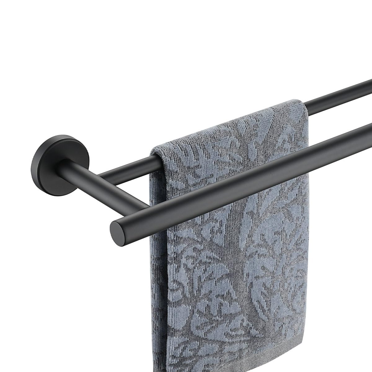 JQK Double Bath Towel Bar, Matte Black 33 Inch 304 Stainless Steel Thicken 0.8mm Towel Rack for Bathroom, Towel Holder Wall Mount, Useable Length 30 Inch, TB100L30-PB