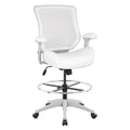 Boliss 400lbs Mesh Ergonomic Office Drafting Chair Big Adjustable Foot Ring Height Adjustable Armrest (wht), 41.7-49.6 inches, White