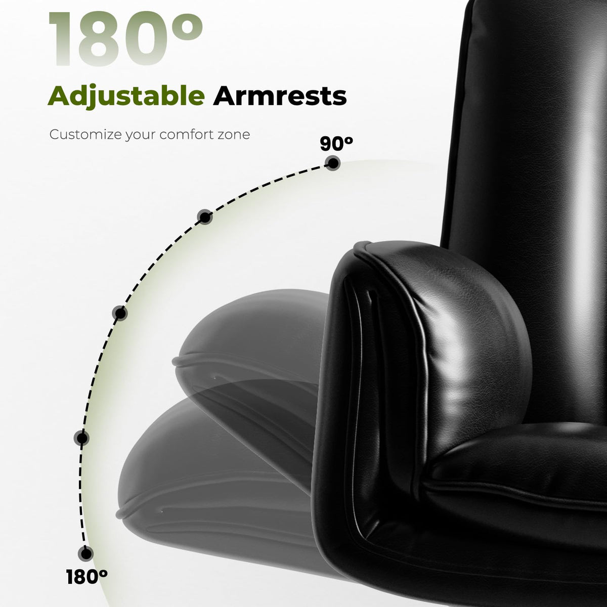 Homrelexa Office Chair with Footrest, Pure White