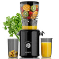 300W Cold Press Juicer with 5.8" Extra-Large Feed Chute, Slow Masticating Juicer Machines for Fruits and Vegetables, High Juice Yield, Easy to Clean, Family Use, BPA Free (Black & Grey)