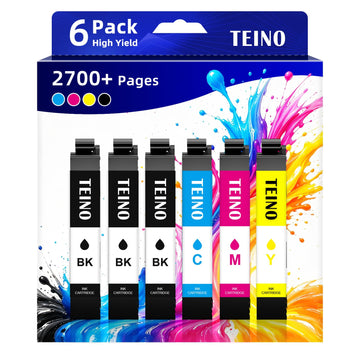 TEINO Remanufactured Ink Cartridge Replacement for Epson 232 Ink Cartridges Combo Pack Works with Expression XP-4200 XP-4205 Workforce WF-2930 WF-2950 Printer (6 Pack Replacement for Epson 232XL)