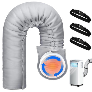 Air Conditioner Hose Cover Wrap, Portable AC Hose Insulation Sleeve Fits for 5" & 5.9" Diameter Exhaust Hose, Insulated Hoses Duct Vent Cover with 3 Adjustable Straps, 59" L x 21" W