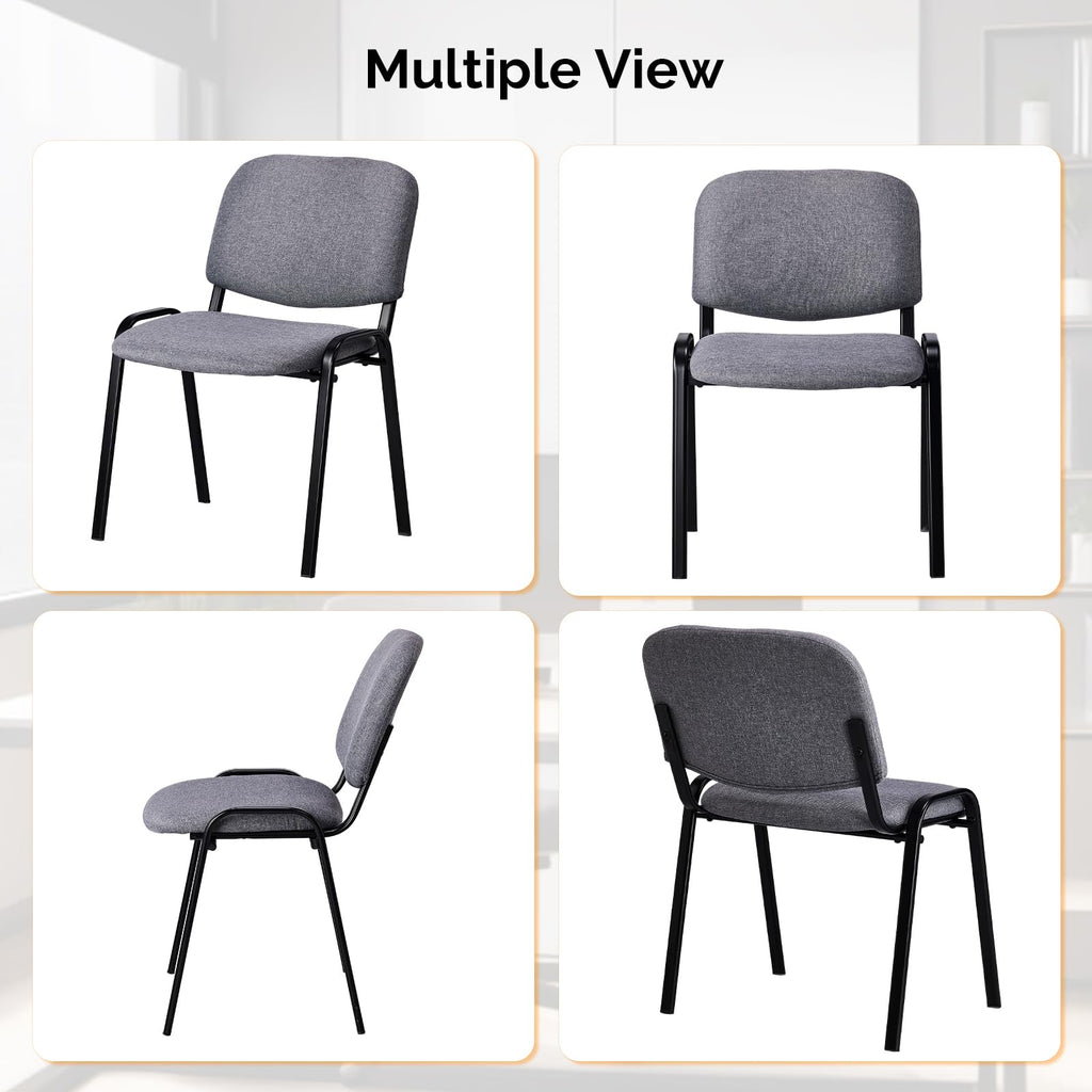 Vingli 10-pack Waiting Room Chairs, Stackable Chair for Office, Fabric-grey