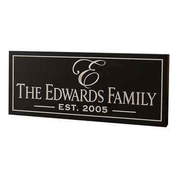 Personalized Carved Wood Family Name Sign With Established Date
