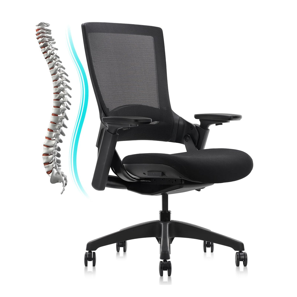 Clatina Swivel Executive Chair, Adjustable Ergonomic Computer Chair with 3d Armrest and Lumbar Support, Mesh Backrest Task Chair for Home