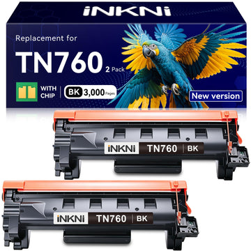 TN760 Compatible Toner Cartridge Replacement for Brother TN730 -730 TN-760 TN 760 - High Yield for MFC-L2710DW MFC-L2750DW DCP-L2550DW HL-L2350DW HL-L2395DW HL-L2370DW (2 Pack)
