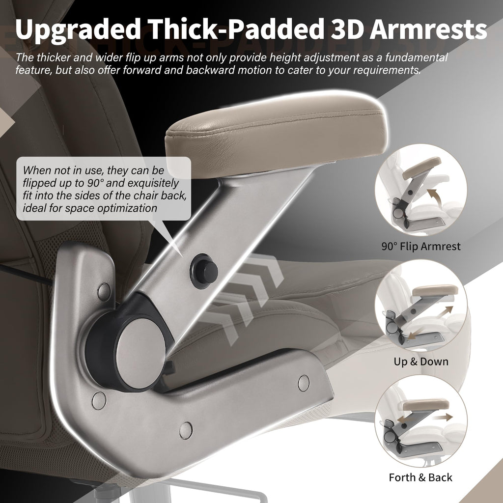 Big and Tall Office Chair 700lbs, Ergonomic High Back Computer Desk Chair, Large, Khaki