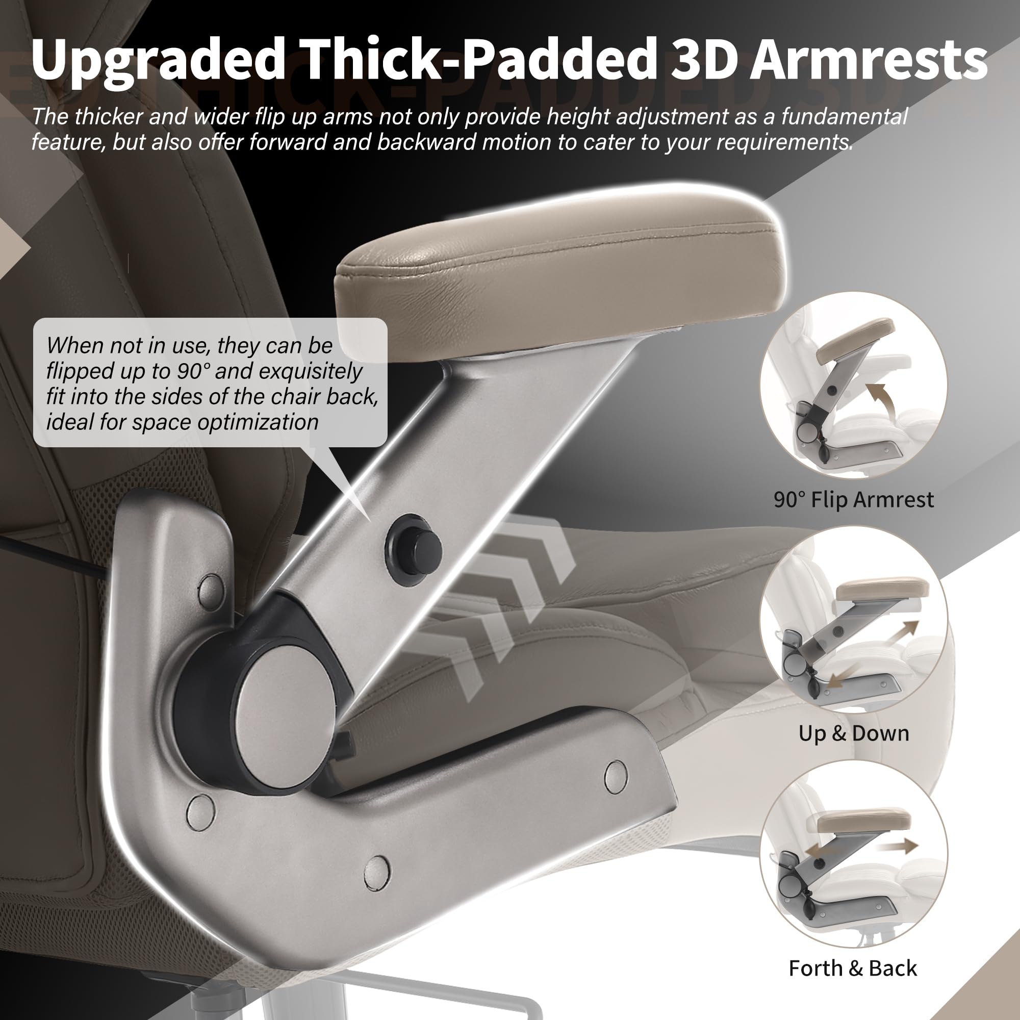 Big and Tall Office Chair 700lbs, Ergonomic High Back Computer Desk Chair, Large, Khaki
