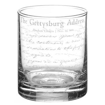 LumEngrave GETTYSBURG ADDRESS Engraved 11oz Whiskey Glass | Historic Speech Laser Etched Glassware | Whiskey Gifts, Engraved Drinking Glass, Gift for Men, Great Birthday Gift Idea!