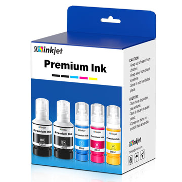 Ink Refill Bottles Combo Pack Compatible for ET-3850 ET-3760 ET-2850 ET-4850 ET-4760 ET-2760 ET-2980 ET-2988 ET-3830 ET-3750 ET-15000 ET-2750 (2BK C M Y)
