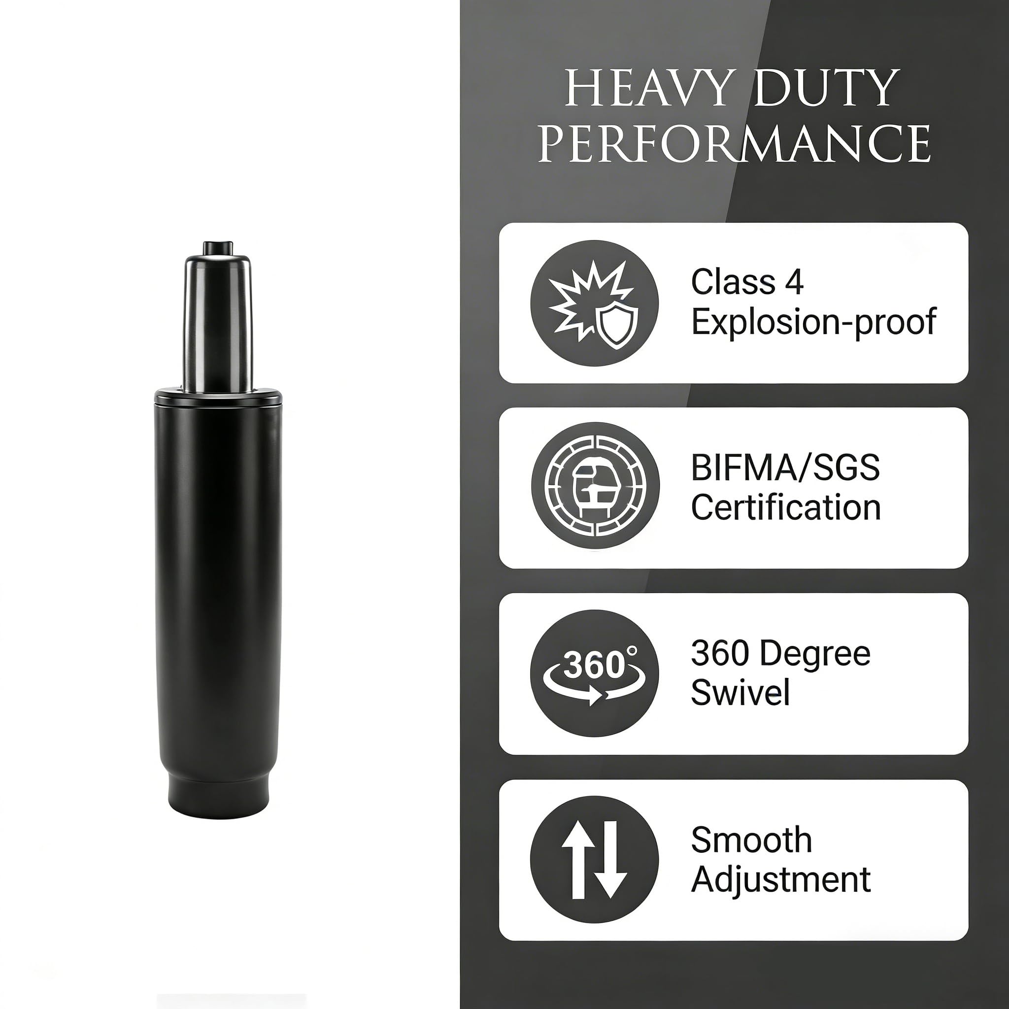 Cqithox 8.5 Inches-10.9 Inches Office Chair Cylinder Replacement Parts, 2,4in Stroke,heavy Duty 1000 Lbs,hydraulic Chair Gas Lift Universal Gas