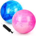 AMOR PRESENT 2PCS Inflatable Playground Balls, 8.7 Inch Marbleized Bouncy Balls Rubber Kickballs Giant Dodgeballs, for Indoor Outdoor Ball Games