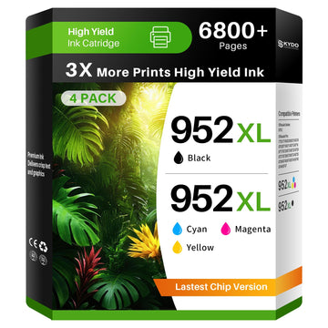 952XL Ink Cartridges Combo Pack Replacement Compatible for HP 952XL 952 XL Ink Cartridges Work for HP Officejet Pro 8710 7740 8715 8720 7720 8725 8702 8210 8730 8740 8216 Printers(4 Packs, B/C/M/Y)