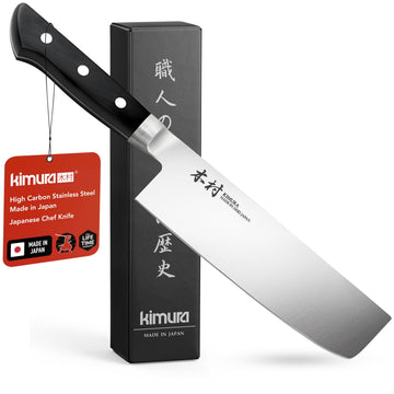 Kimura Nakiri Knife, [Made in Japan], 6.5 inch Professional Chef Knife, Ultra Sharp High Carbon Molybdenum Stainless Steel Kitchen Knives, Chefs Knife with Ergonomic Handle - Japanese Chef's Knife