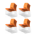 Vingli Stacking Chairs Set of 20 Stackable Office Chairs with Metal Sled Base, Ergonomic Plastic Seat, Stacking Chairs for Waiting Room Break