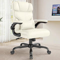 Executive Office Chair with Flip-up Armrests,ergonomic Computer Desk Chairs, Creamy White