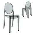 Techni Home Ghost Chairs, Stackable Acrylic Event Chairs, Set of 4, Grey, 14.5" W x 20" D x 35.5" H