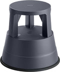 Furnicleevor Rolling Step Stool with Wheels, 550lbs Capacity, Non-slip Platform & Retractable Casters, Round Kick Stool for Library, Kitchen,