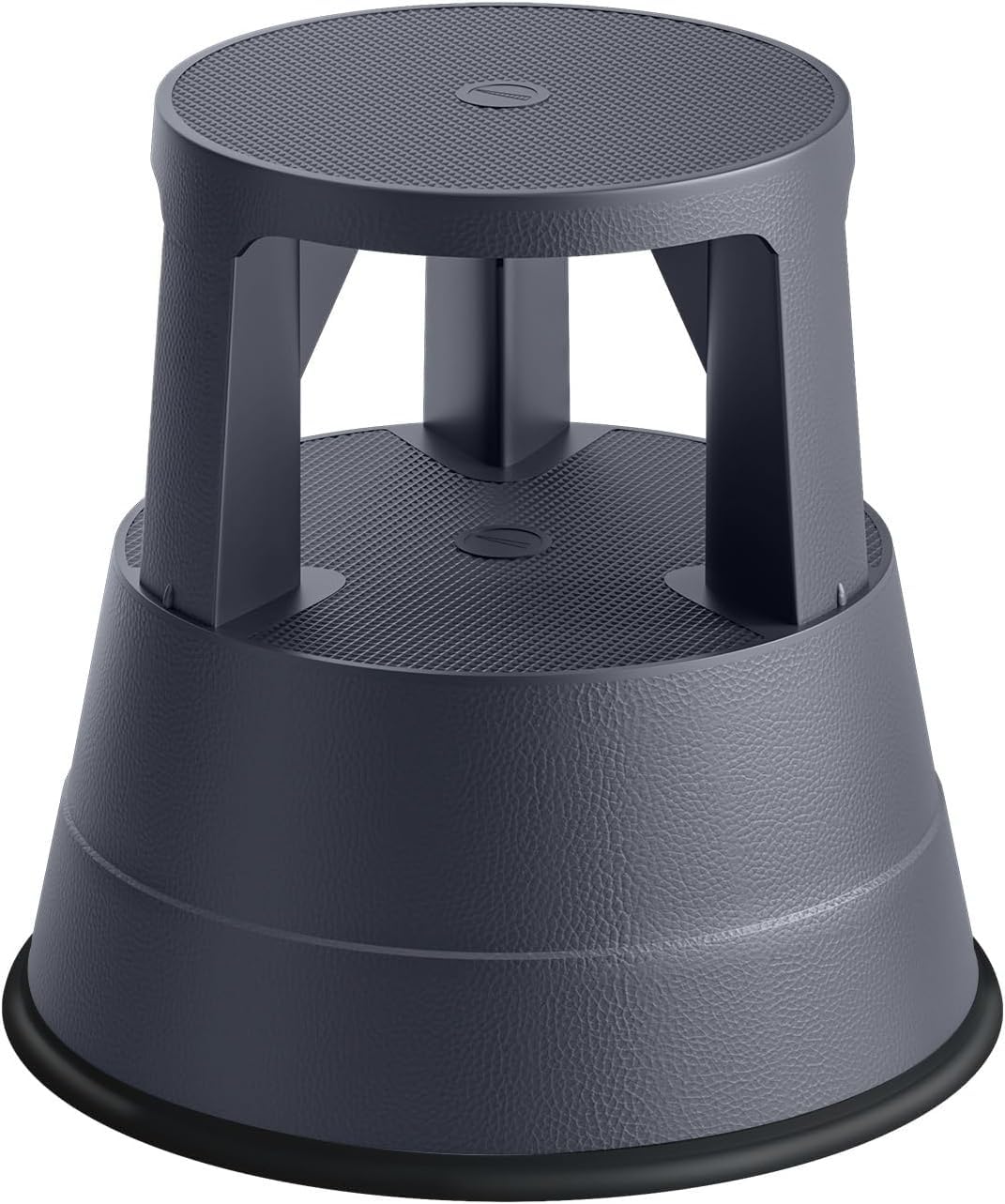 Furnicleevor Rolling Step Stool with Wheels, 550lbs Capacity, Non-slip Platform & Retractable Casters, Round Kick Stool for Library, Kitchen,