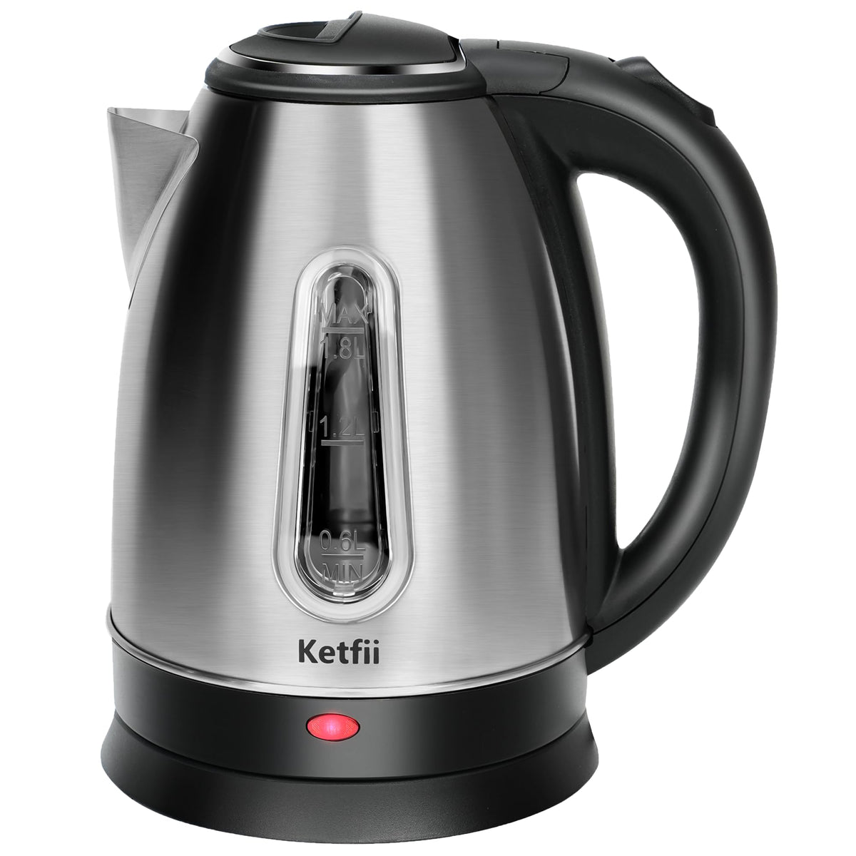 Stainless Steel Electric Kettle, 1.8 Liters Tea, Coffee Kettle & Hot Water Boiler, 360° Swivel Base, BPA Free, Auto Shut-Off, Boil-Dry Proof, 1100W
