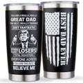 Dad Gifts - Best Dad Ever Tumbler, Great Dad Mug Cup, Funny Gag Gifts for Dads from Daughter Son Kids, Birthday Christmas Fathers Day New Dad Gift for Men - 20oz Insulated Coffee Travel Stainless