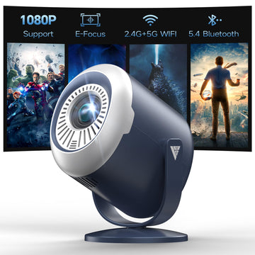 Mini Projector for iPhone, Antmap Portable Movie Projector with WiFi and Bluetooth, 1080P Support, 240° Rotatable Video Projector for Bedroom Home Theater Compatible with TV Stick/iOS/Android/PC//HDMI