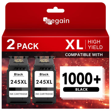High-Yield PG-245XL Black Ink Cartridge Compatible for Canon 245 245XL 246 XL Ink Work with Canon PIXMA TR4520, TS3320, MG2522, MG2525, MX490, TS302 Printer (2 Black)