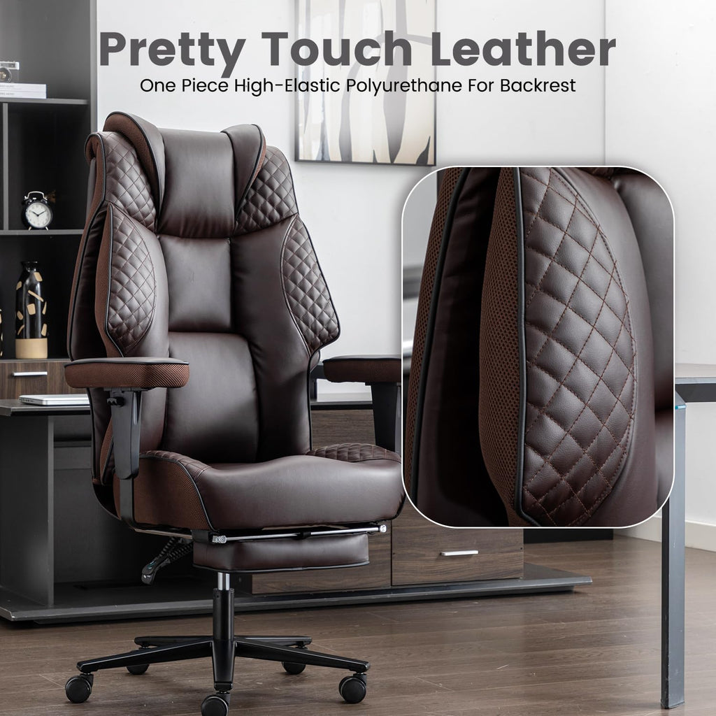 Office Desk Chair, Leather Conference Room Chairs with Wheels, Modern Executive Office Chairs Adjustable Height, Ergonomic Swivel Rolling